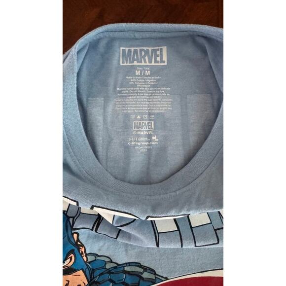 Marvel Captain America Graphic T-Shirt Blue Men’s Medium NWT Superhero Tee - Picture 8 of 10